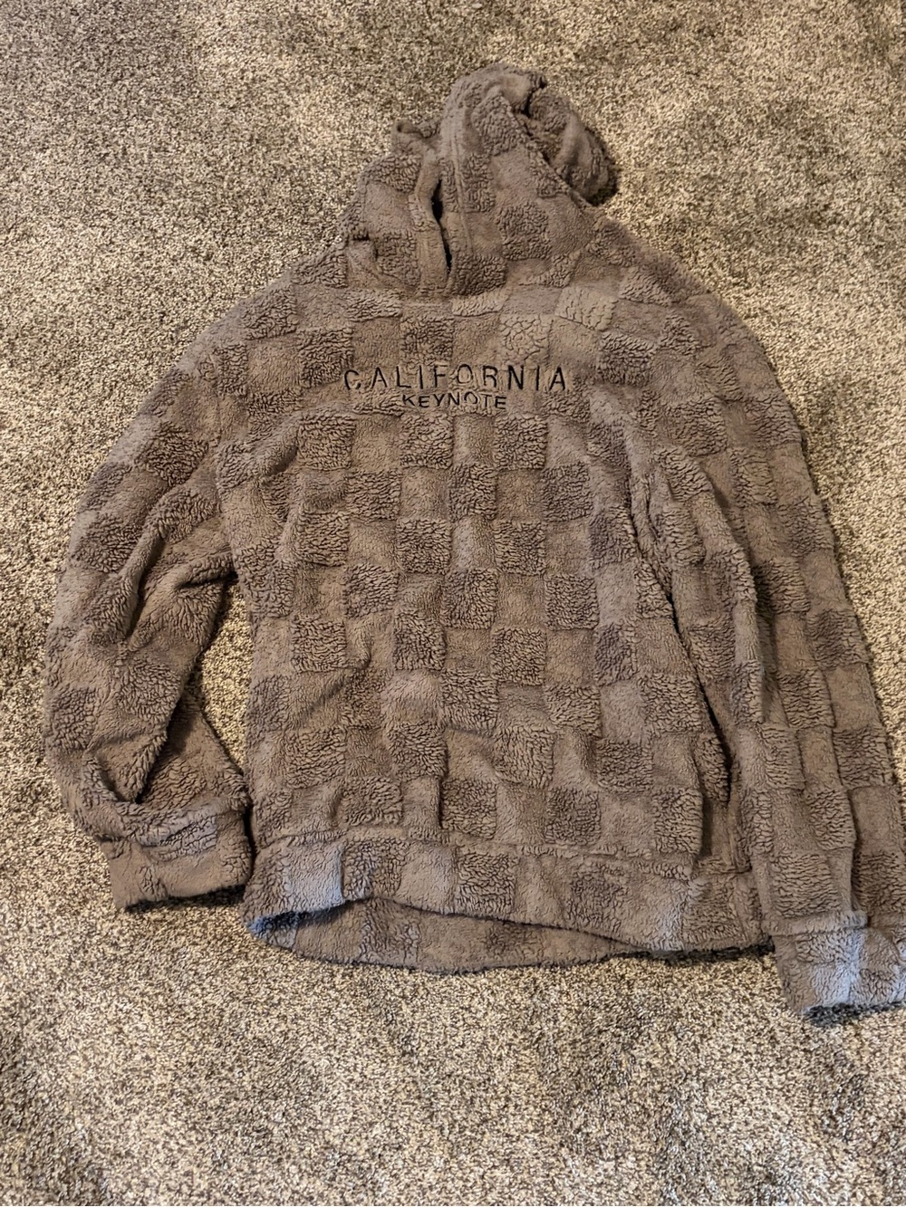 Men's Hooded Sherpa Pullover - California Keynote - Taupe